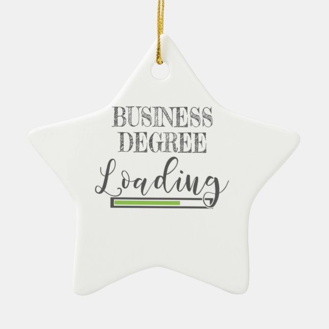 Business School Student Gift Business Degree Loadi Ceramic Tree Decoration (Front)