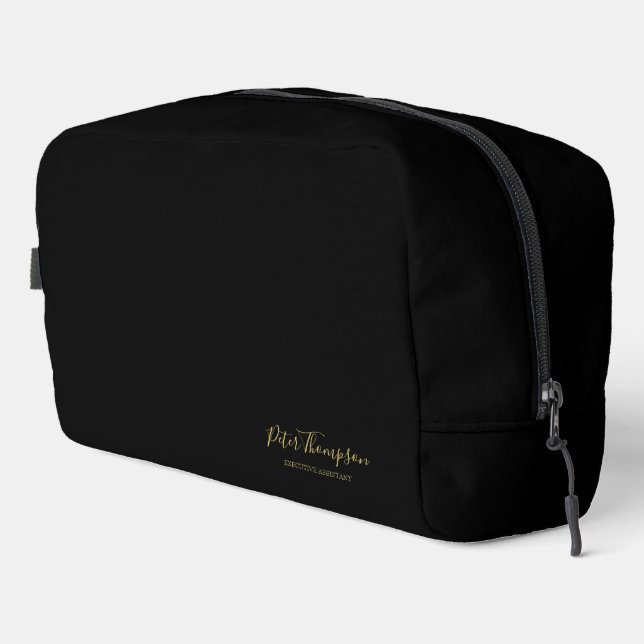 Business Script Elegant Signature  Dopp Kit (Right Corner)