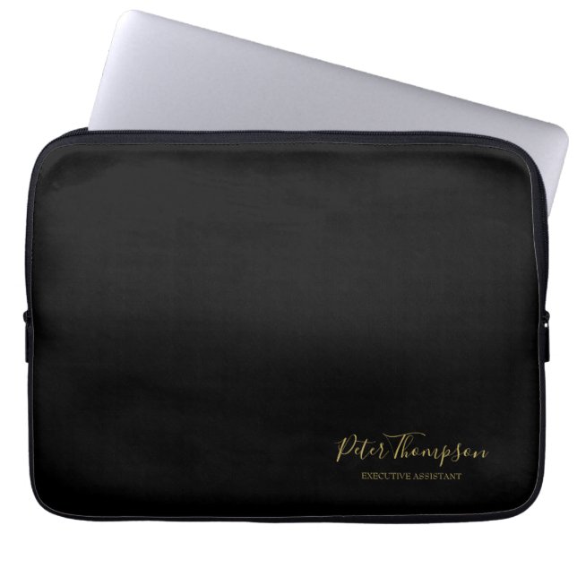 Business Script Elegant Signature Laptop Sleeve (Front)