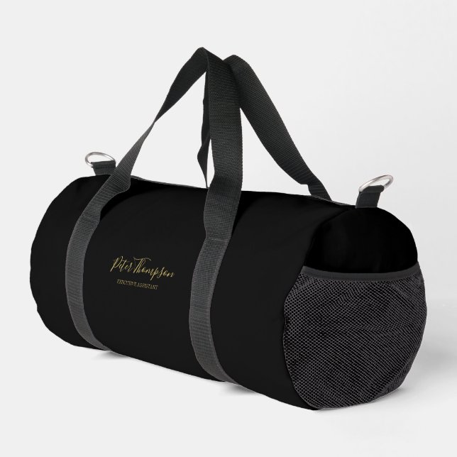 Business Script Elegant Signature Note Card Duffle Bag (Right Corner)