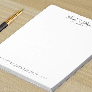 Business script name simple elegant professional notepad