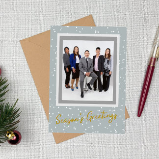 Business Seasons Greetings Team Photo Holiday Card