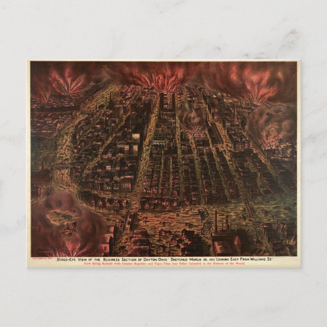 Business Section of Dayton, Ohio (1913) Postcard (Front)