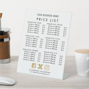 Business Services Price List Scan to Pay CashApp V Pedestal Sign