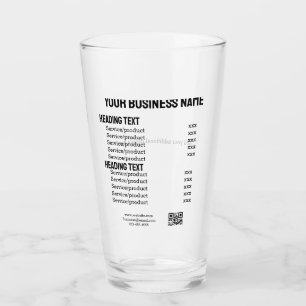 Business services products price list menu card glass