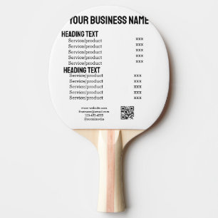 Business services products price list menu card ping pong paddle