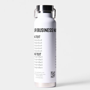 Business services products price list menu card water bottle