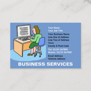 Business Services with Fun Cartoon Business Card