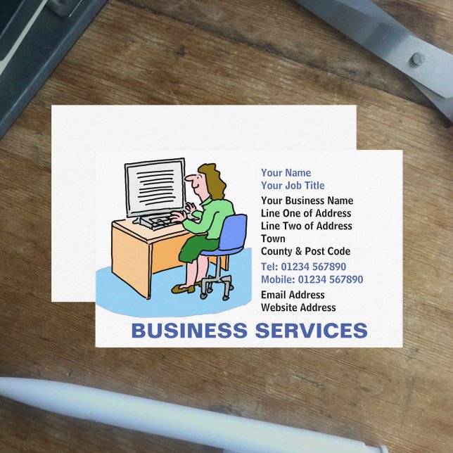 Business Services with Fun Cartoon Card (Creator Uploaded)