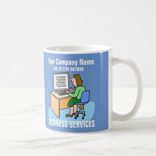 Business Services Worker Cartoon Coffee Mug (Right)