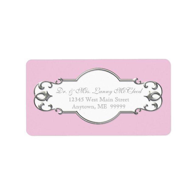 Business Shipping Classic Baroque Swirl Circle Label (Front)