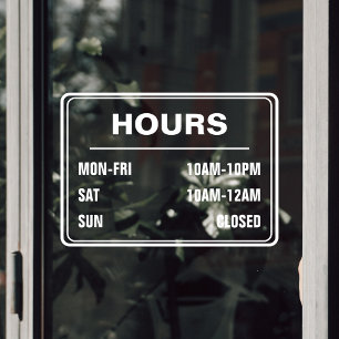 Business Shop Hours of Operation