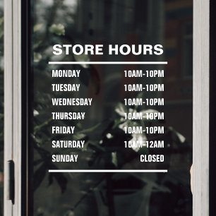 Business Shop Hours of Operation