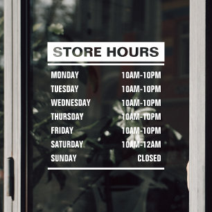Business Shop Store Hours of Operation