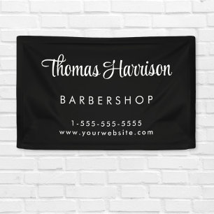 Business Signature Script Black Promotional Banner