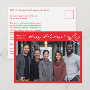 Business Simple Dove CUSTOM PHOTO ChristmasHoliday Postcard