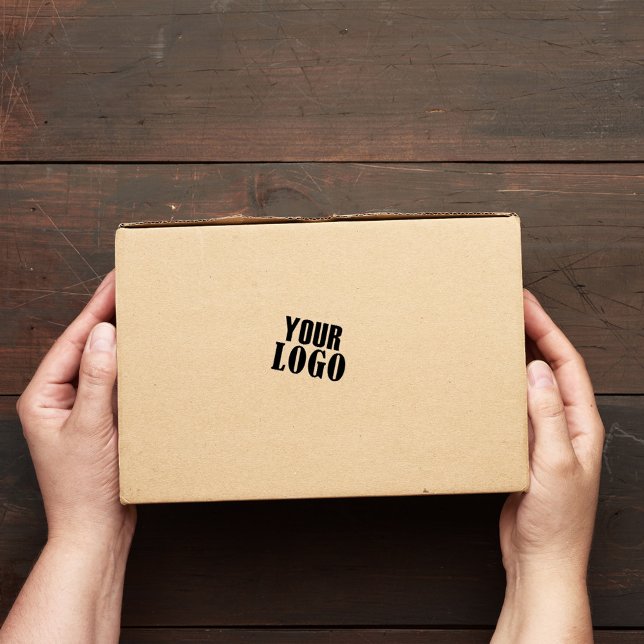 Business Simple Minimalist Your Logo Here  Self-inking Stamp (Business stamp with simple add your logo,)