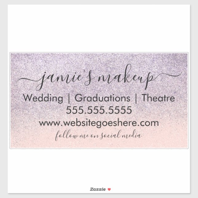 Business Social Media Beauty Pink Faux Glitter  (Sheet)