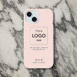 Business Social Media Blush Pink<br><div class="desc">Transform your iPhone into a powerful marketing tool with our custom case! Ideal for small businesses, this case showcases your logo and slogan, making a bold statement about your brand. Below, we've included your contact details for easy reference. Plus, there's space for three social media icons and your username tag,...</div>