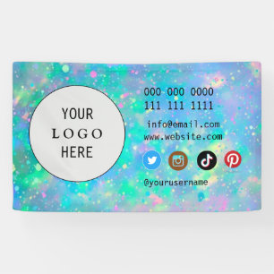 Business Social Media Logo minimalist holographic Banner