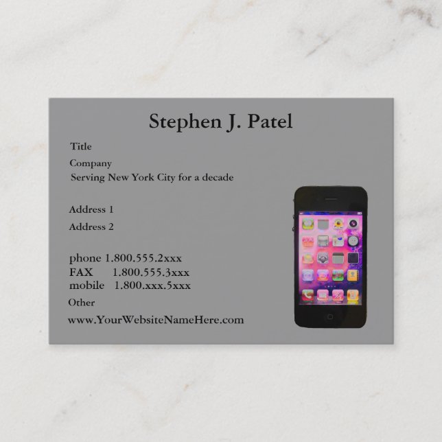 Business Specialist Smart Phone Card (Front)