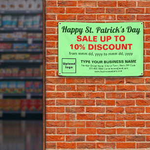 Business St. Patrick Sale on Light Green Rectangle Banner