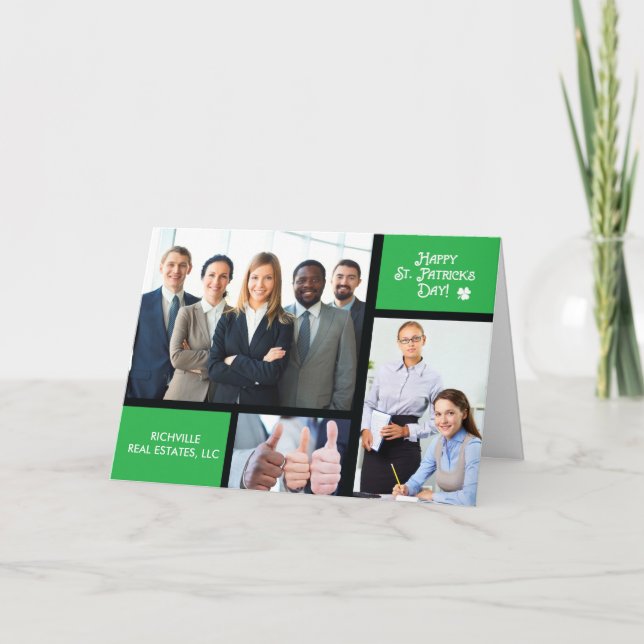 Business St. Patrick's Day Photo, Custom Name Card (Front)