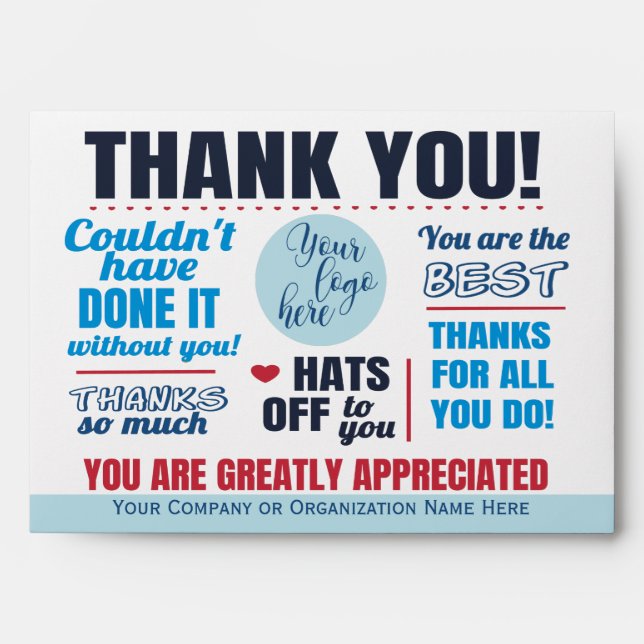 Business Staff Thank You Appreciation Cash Bonus Envelope (Front)
