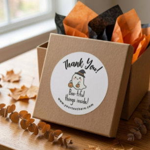 Business Sticker - Friendly Ghost Thank You