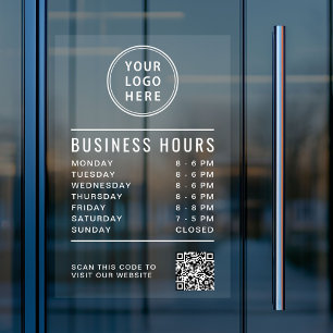 Business Store Hours QR Code Logo