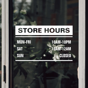 Business Store Shop Hours of Operation