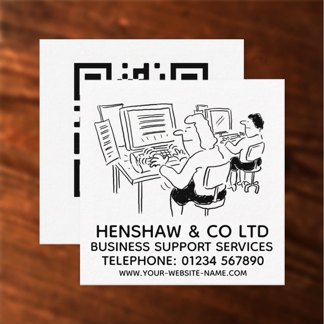 Business Support Backup Services Square Business Card (Creator Uploaded)