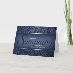 Business Sympathy Elegant in Deep Blue Card