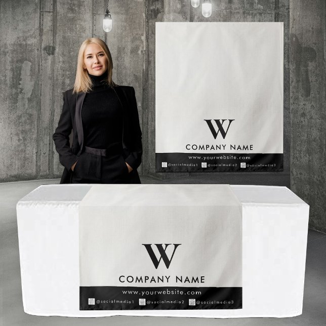 Business Table Runner Banner Linen Social Media Tapestry (Business Table Runner Banner Linen Social Media Tapestry)