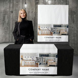 Business Table Runner Banner Real Estate QR Code Tapestry