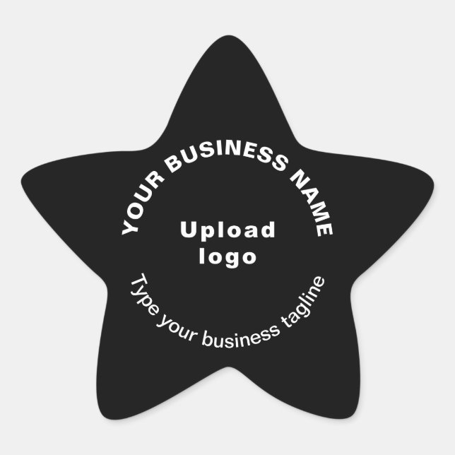Business Tagline on Black Star Shape Sticker (Front)