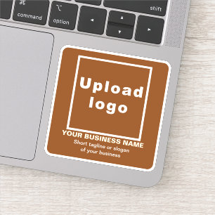 Business Tagline on Brown Square Vinyl Sticker