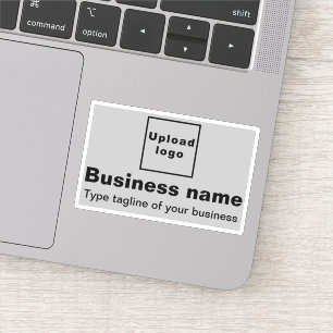 Business Tagline on Grey Rectangle Vinyl Sticker