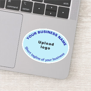 Business Tagline on Light Blue Oval Shape Vinyl