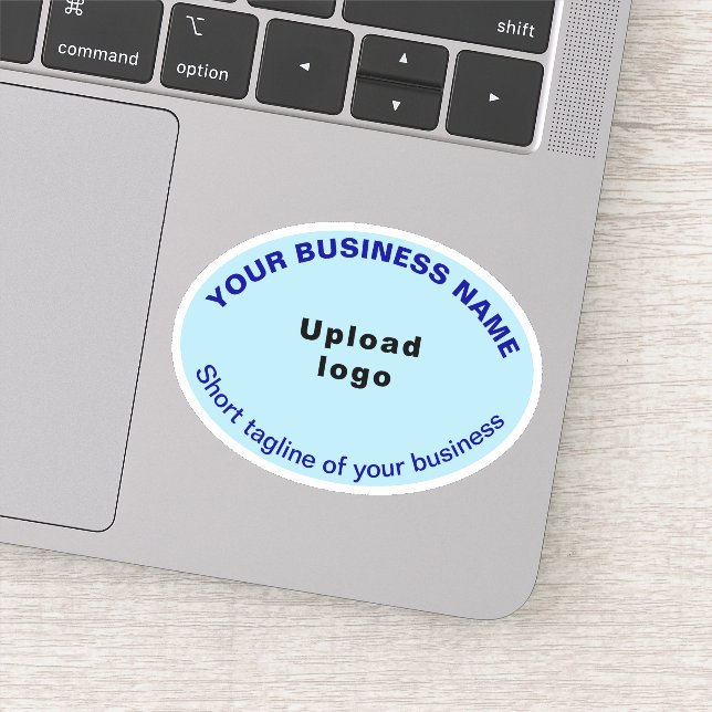 Business Tagline on Light Blue Oval Shape Vinyl (Detail)