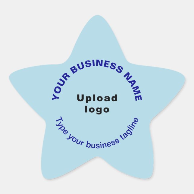Business Tagline on Light Blue Star Shape Sticker (Front)