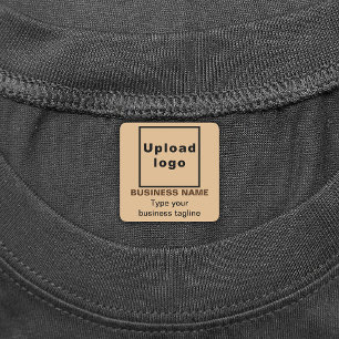 Business Tagline on Light Brown Square Iron On