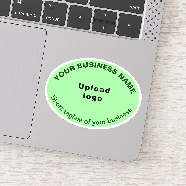 Business Tagline on Light Green Oval Shape Vinyl (Detail)