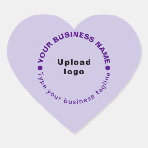 Business Tagline on Monochrome Purple Heart Sticker