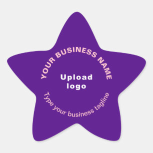 Business Tagline on Purple Star Shape Sticker