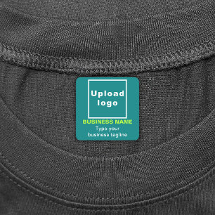 Business Tagline on Teal Green Square Iron On
