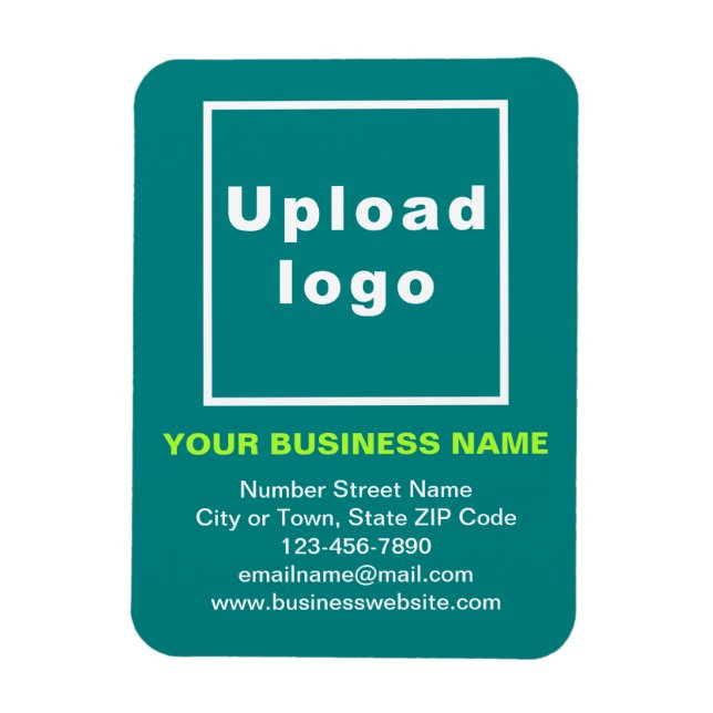 Business Teal Flexible Photo Magnet (Vertical)