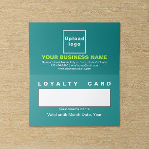 Business Teal Folded Loyalty Card