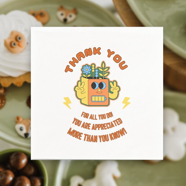 Business Team Employee Volunteer Party Thank You Napkin (Business Team Employee Volunteer Party Thank You Napkins)