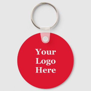 Business Template Bright Red Your Logo Here Key Ring